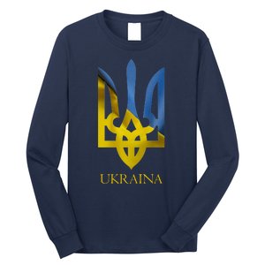 Ukraine National Coat Of Arms Ukraina Ukrainian Trident Long Sleeve Shirt