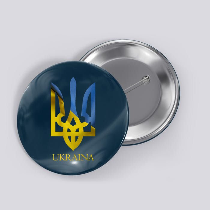 Ukraine National Coat Of Arms Ukraina Ukrainian Trident Button