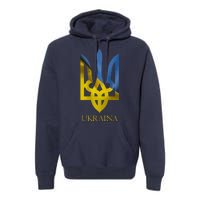 Ukraine National Coat Of Arms Ukraina Ukrainian Trident Premium Hoodie