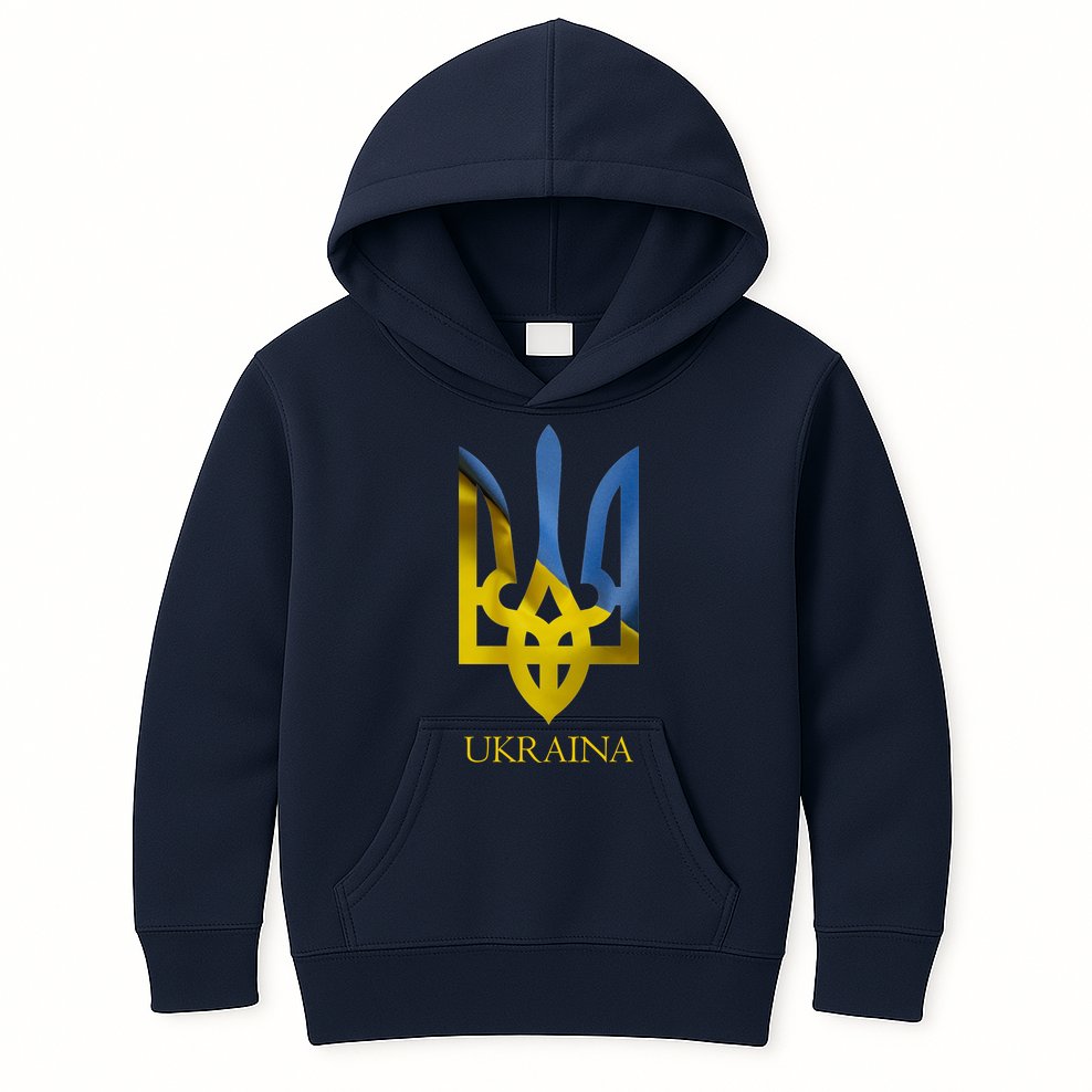 Ukraine National Coat Of Arms Ukraina Ukrainian Trident Kids Hoodie