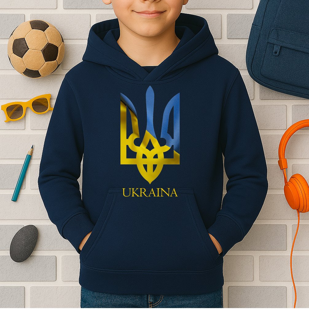 Ukraine National Coat Of Arms Ukraina Ukrainian Trident Kids Hoodie