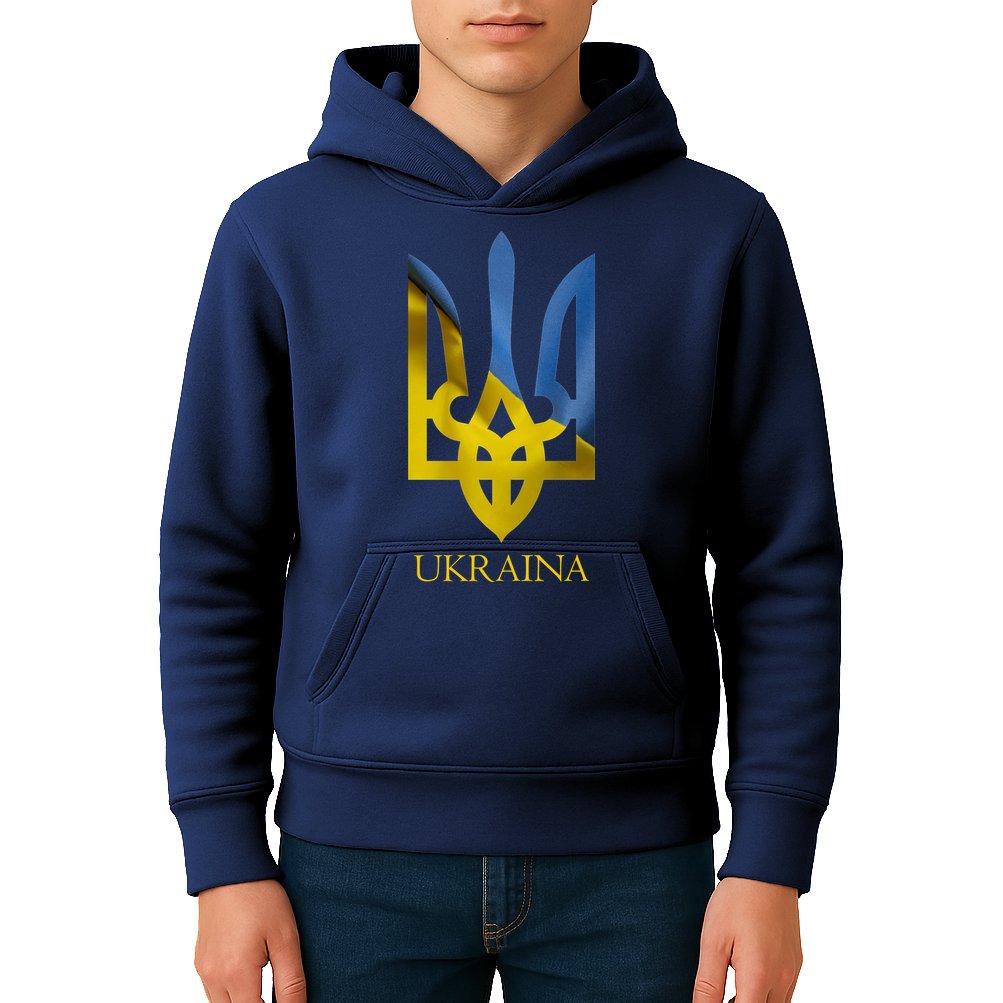 Ukraine National Coat Of Arms Ukraina Ukrainian Trident Kids Hoodie