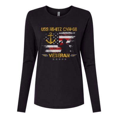 Uss Nimitz Cvn68 Aircraft Carrier Veteran Flag Womens Cotton Relaxed Long Sleeve T-Shirt