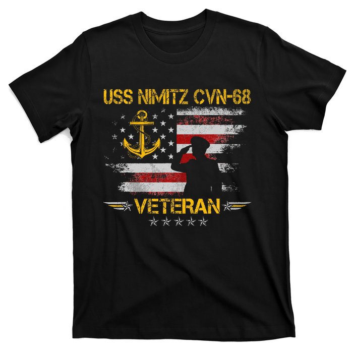 Uss Nimitz Cvn68 Aircraft Carrier Veteran Flag T-Shirt