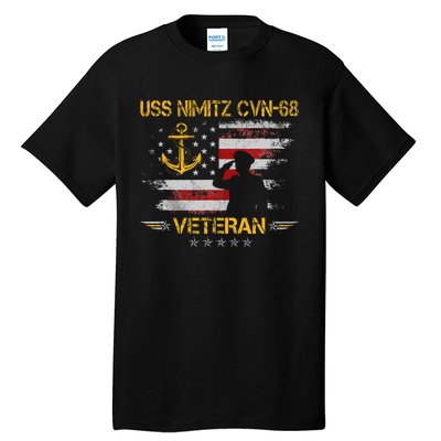 Uss Nimitz Cvn68 Aircraft Carrier Veteran Flag Tall T-Shirt