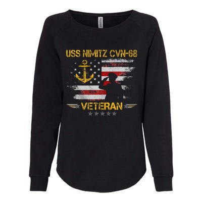 Uss Nimitz Cvn68 Aircraft Carrier Veteran Flag Womens California Wash Sweatshirt