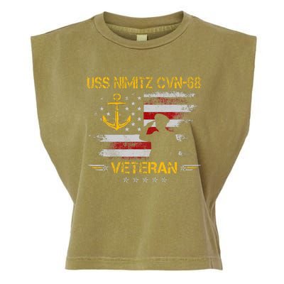 Uss Nimitz Cvn68 Aircraft Carrier Veteran Flag Garment-Dyed Women's Muscle Tee