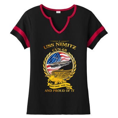 Uss Nimitz Cvn68 And Pound Off It Ladies Halftime Notch Neck Tee