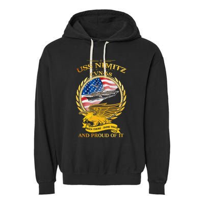 Uss Nimitz Cvn68 And Pound Off It Garment-Dyed Fleece Hoodie