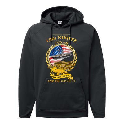 Uss Nimitz Cvn68 And Pound Off It Performance Fleece Hoodie