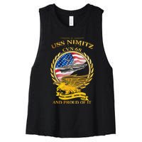 Uss Nimitz Cvn68 And Pound Off It Women's Racerback Cropped Tank