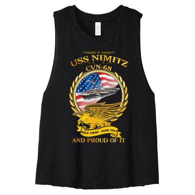 Uss Nimitz Cvn68 And Pound Off It Women's Racerback Cropped Tank