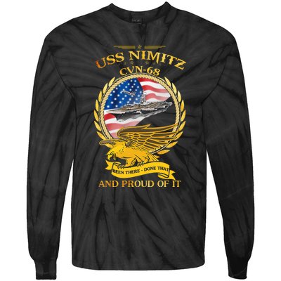 Uss Nimitz Cvn68 And Pound Off It Tie-Dye Long Sleeve Shirt