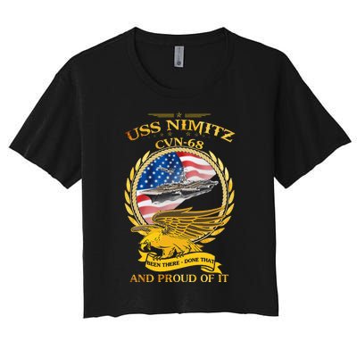 Uss Nimitz Cvn68 And Pound Off It Women's Crop Top Tee