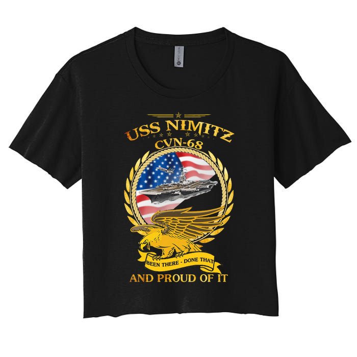 Uss Nimitz Cvn68 And Pound Off It Women's Crop Top Tee