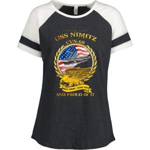 Uss Nimitz Cvn68 And Pound Off It Enza Ladies Jersey Colorblock Tee