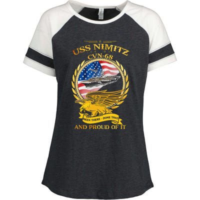 Uss Nimitz Cvn68 And Pound Off It Enza Ladies Jersey Colorblock Tee