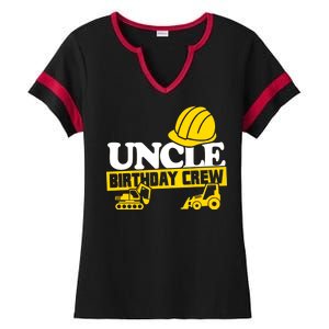 Uncle Birthday Crew Construction Party Ladies Halftime Notch Neck Tee