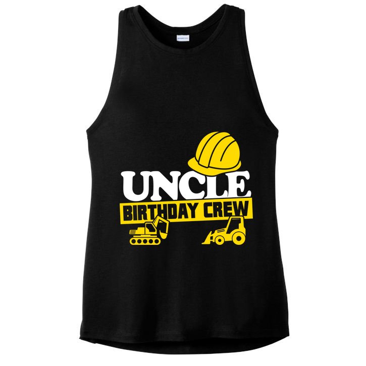 Uncle Birthday Crew Construction Party Ladies PosiCharge Tri-Blend Wicking Tank