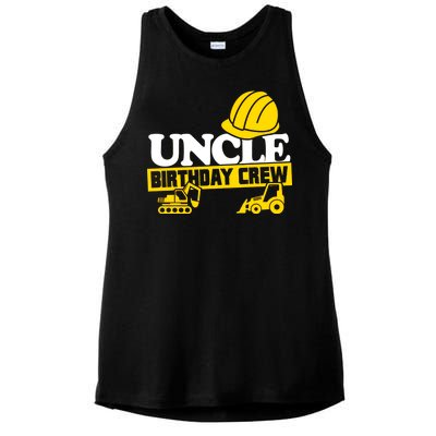 Uncle Birthday Crew Construction Party Ladies PosiCharge Tri-Blend Wicking Tank