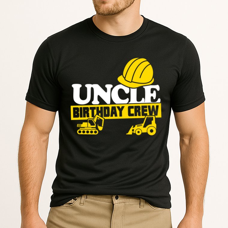 Uncle Birthday Crew Construction Party Cooling Performance Crew T-Shirt