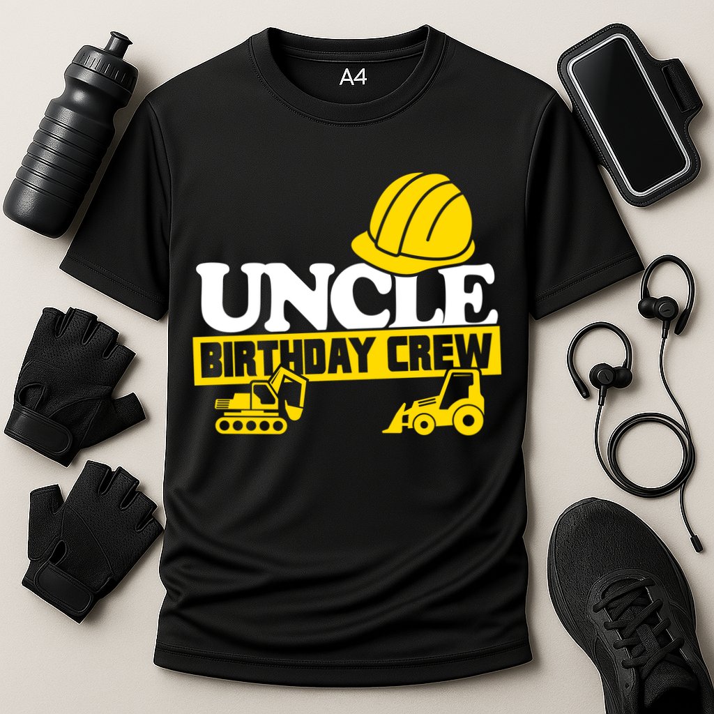 Uncle Birthday Crew Construction Party Cooling Performance Crew T-Shirt