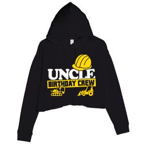 Uncle Birthday Crew Construction Party Crop Fleece Hoodie