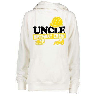 Uncle Birthday Crew Construction Party Womens Funnel Neck Pullover Hood