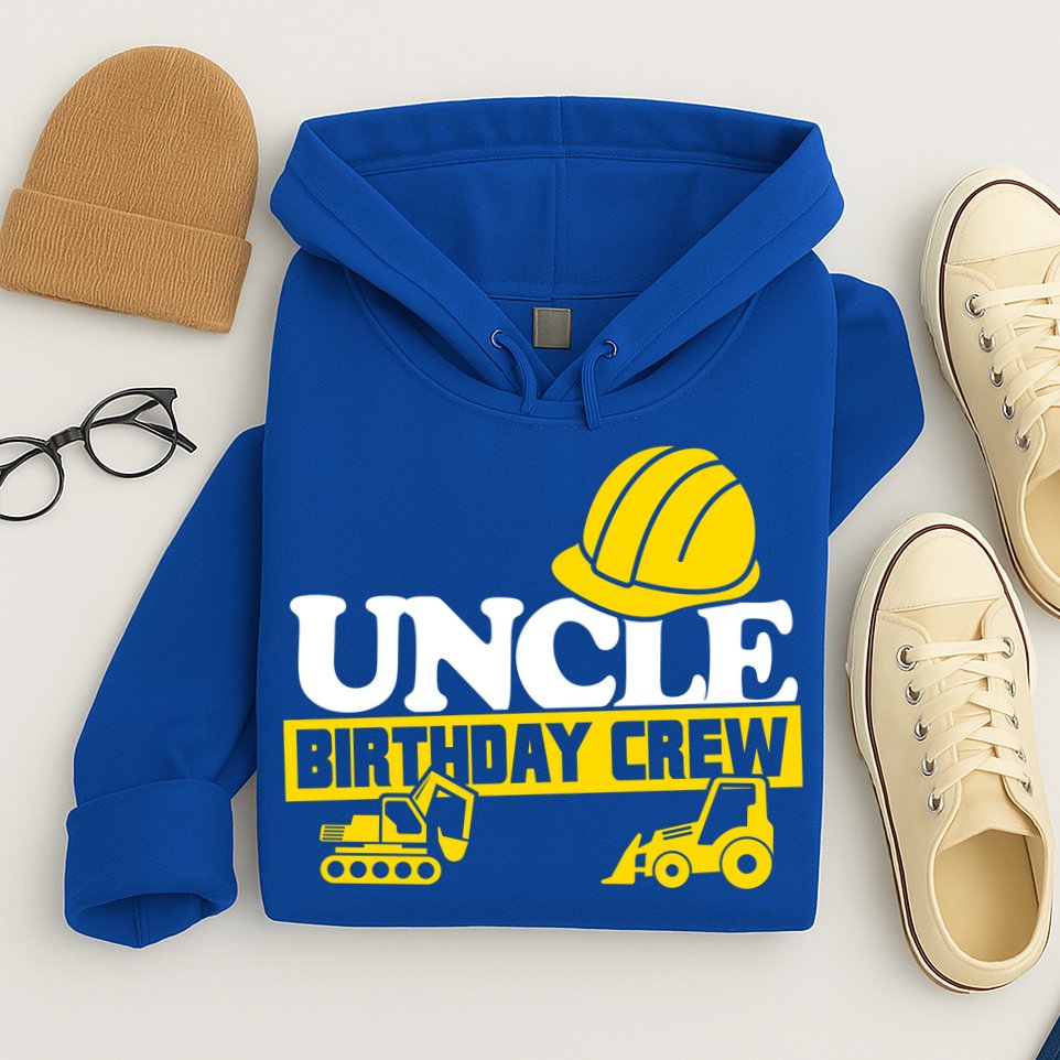 Uncle Birthday Crew Construction Party Hoodie