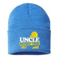 Uncle Birthday Crew Construction Party Sustainable Knit Beanie