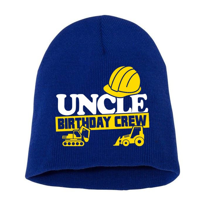 Uncle Birthday Crew Construction Party Short Acrylic Beanie