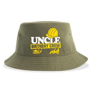 Uncle Birthday Crew Construction Party Sustainable Bucket Hat