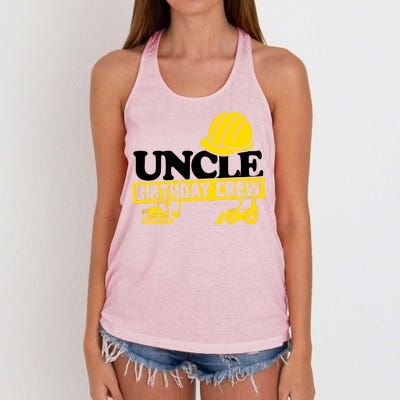 Uncle Birthday Crew Construction Party Women's Knotted Racerback Tank