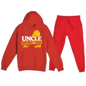 Uncle Birthday Crew Construction Party Premium Hooded Sweatsuit Set