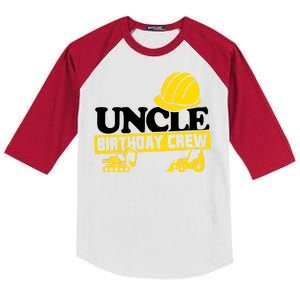 Uncle Birthday Crew Construction Party Kids Colorblock Raglan Jersey