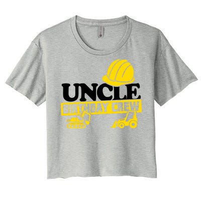 Uncle Birthday Crew Construction Party Women's Crop Top Tee