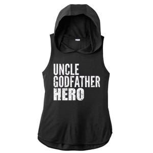 Uncle Godfather Hero Ladies PosiCharge Tri-Blend Wicking Draft Hoodie Tank