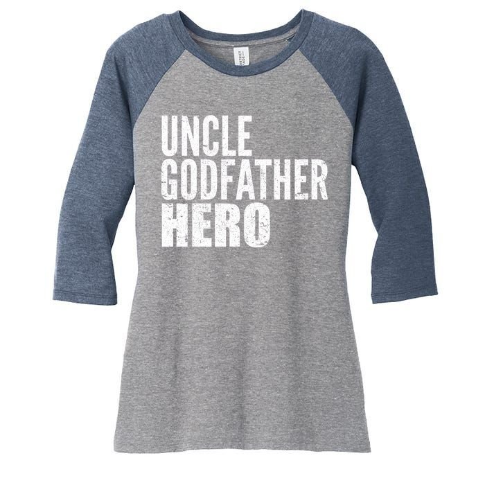 Uncle Godfather Hero Women's Tri-Blend 3/4-Sleeve Raglan Shirt