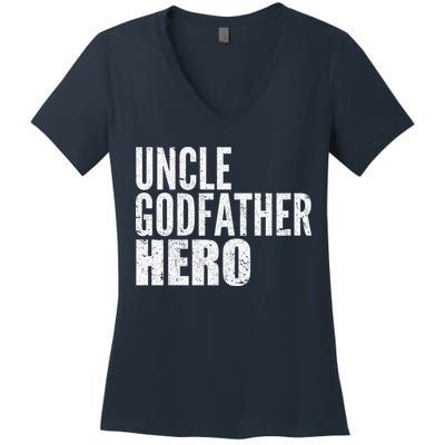 Uncle Godfather Hero Women's V-Neck T-Shirt