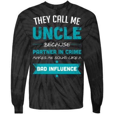 Uncle Partner In Crime Tie-Dye Long Sleeve Shirt