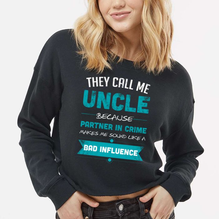 Uncle Partner In Crime Cropped Pullover Crew