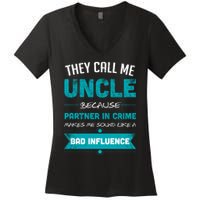Uncle Partner In Crime Women's V-Neck T-Shirt