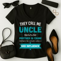 Uncle Partner In Crime Women's V-Neck T-Shirt