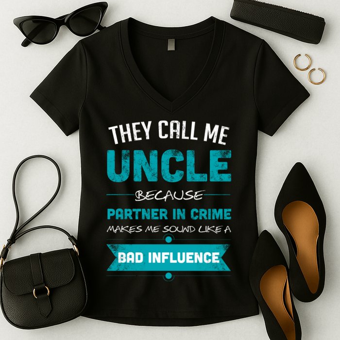 Uncle Partner In Crime Women's V-Neck T-Shirt