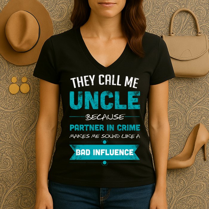 Uncle Partner In Crime Women's V-Neck T-Shirt