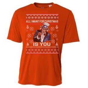 Uncle Sam All I Want for Christmas is You Ugly Cooling Performance Crew T-Shirt