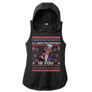 Uncle Sam All I Want for Christmas is You Ugly Ladies PosiCharge Tri-Blend Wicking Draft Hoodie Tank