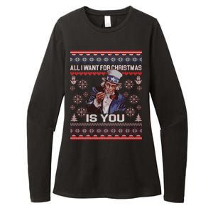 Uncle Sam All I Want for Christmas is You Ugly Womens CVC Long Sleeve Shirt