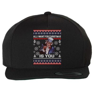 Uncle Sam All I Want for Christmas is You Ugly Wool Snapback Cap