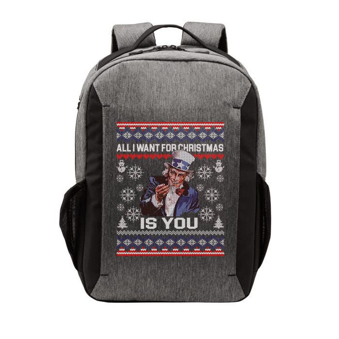 Uncle Sam All I Want for Christmas is You Ugly Vector Backpack